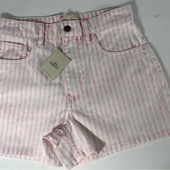 Faherty NWT TOPSAIL pink railroad stripe shorts size 25 - Picture 3 of 8